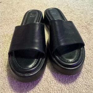 a new day Black Slide Sandals